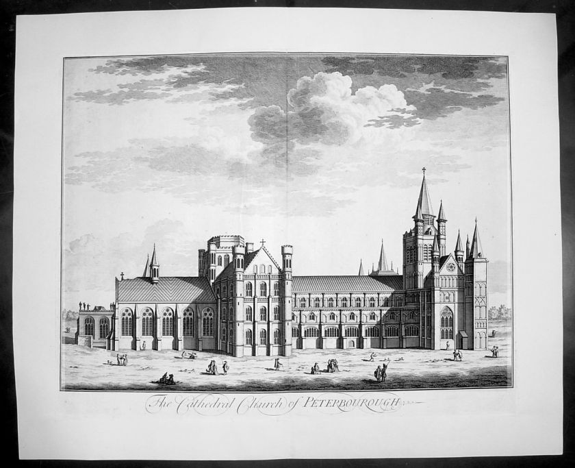 1724 Kip Large Print of Peterborough Cathedral, England  