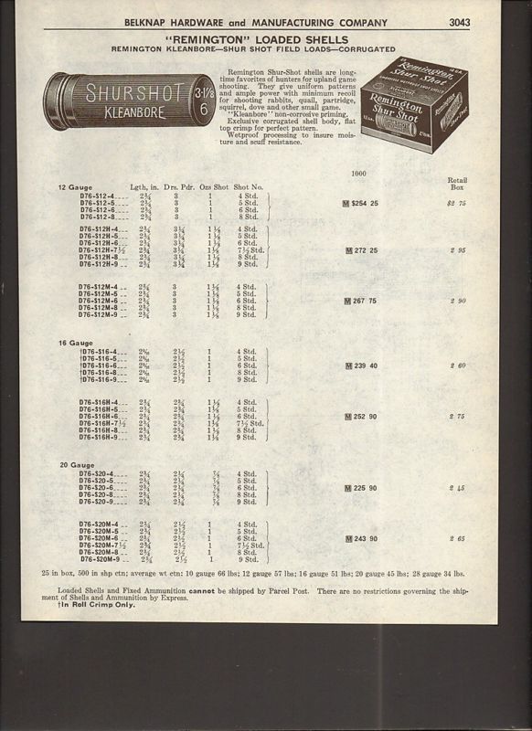 1961 Remington Shur Shot Kleanbore Shell Ammo Box ad  