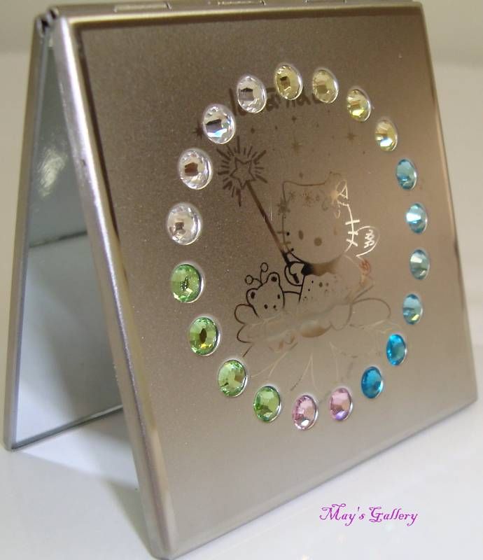 Hello Kitty Mirror 40p Rhinestones Cosmetic Make Up NIB  