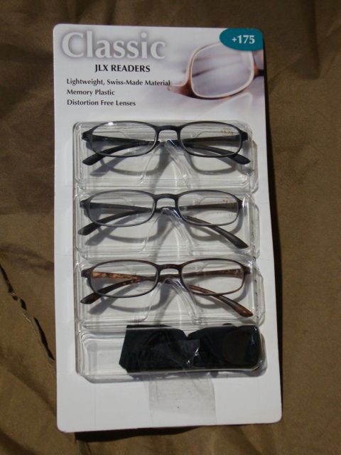   Glasses PREMIUM QUALITY 3 pk various styles and strength  