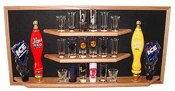 Shot Glass 18 & Tap Handle 4 Combo Shelf  Display Shack  