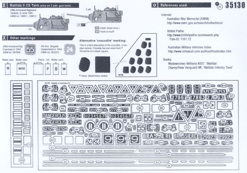 Bison Decals 1/35 AUSTRALIAN MATILDA TANKS Part 2  