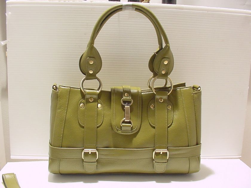 SHOULDER BAG IN LEATHER FOR WOMEN LADIES PURSE TOTES IN GREEN BLACK 