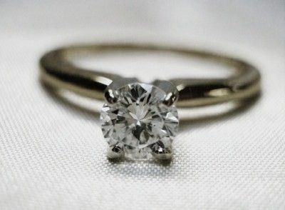 NEW GENUINE ROUND DIAMOND SOLITAIRE ENGAGEMENT RING 14k W/GOLD