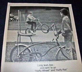 1969 AD HUFFY WHEEL BIKE HUFFY RAIL BIKE 5 SPEED  