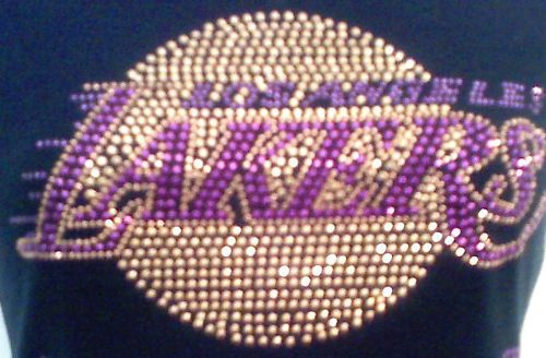 New LAKERS BLING SHIRT IN RHINESTONES ~~~ GO LAKERS  