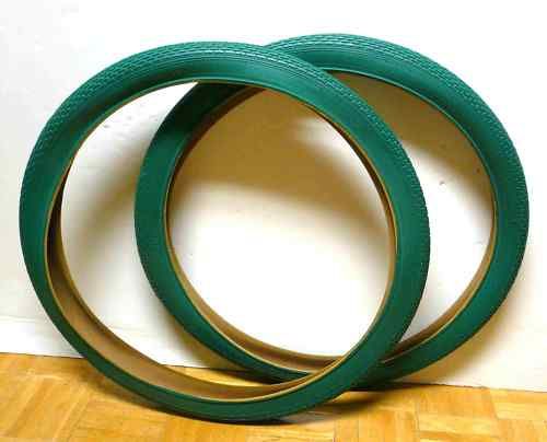 Beach Cruiser BICYCLE Bike TIRES 26 X 2.125 a Pair Green ( 2 )  