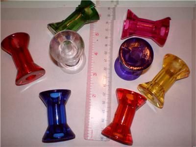 Parrot Bird Toy Parts 10 Huge Acrylic Spools COLORFUL  