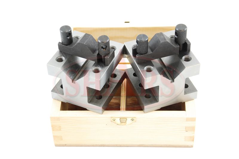 PRECISION V BLOCKS & CLAMP V BLOCK SET 3 X 4 X 3 PAIR  