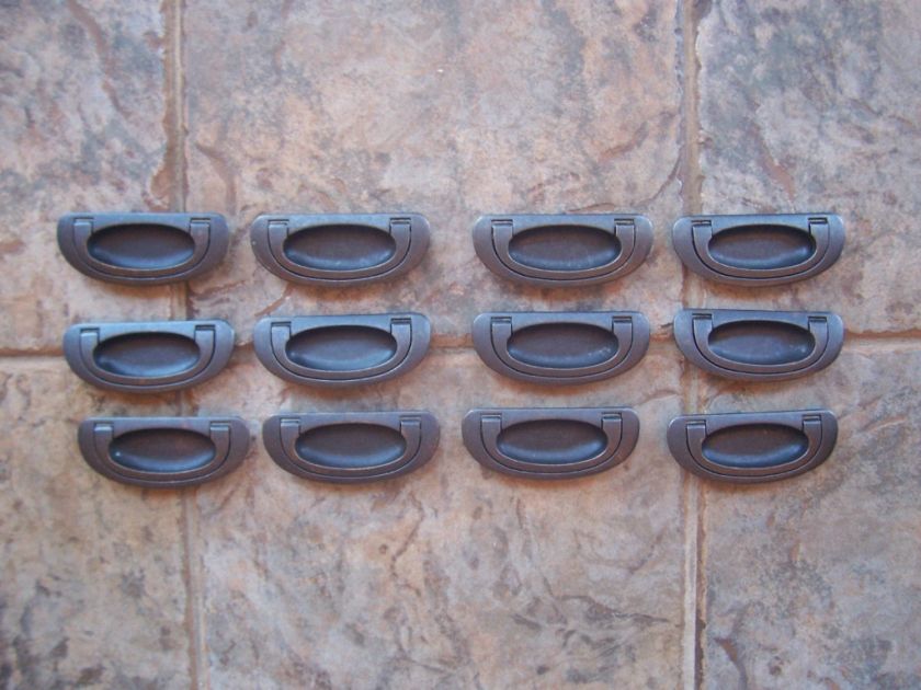 12 New Oil Rubbed Bronze Recessed Drawer Cup Pulls  