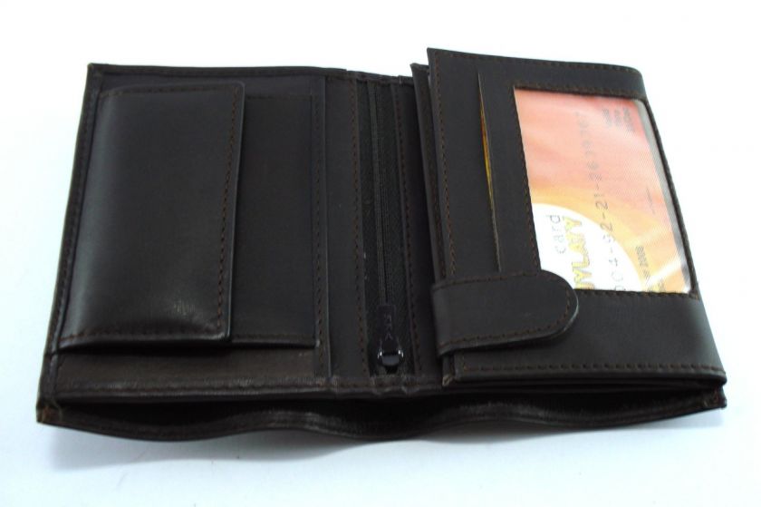 Genuine Just Leather Mens Wallet Card Holder Brown 040  