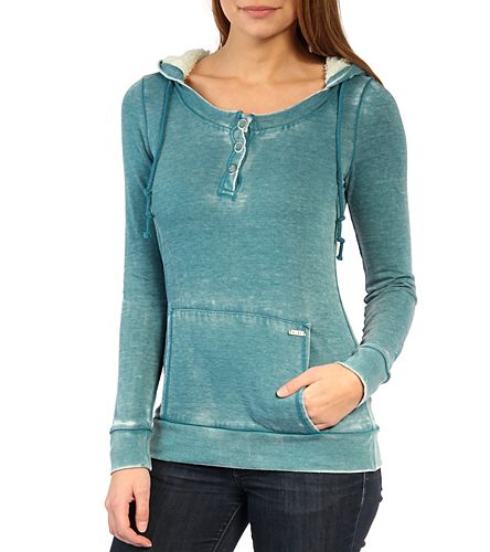 Roxy Womens Ice Cap Hoodie Sweatshirt Blue  