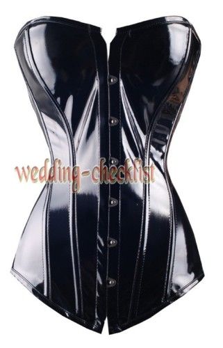 COOL Black PVC Vinyl CORSET HOT Style Bustier 4XL XXXXL  