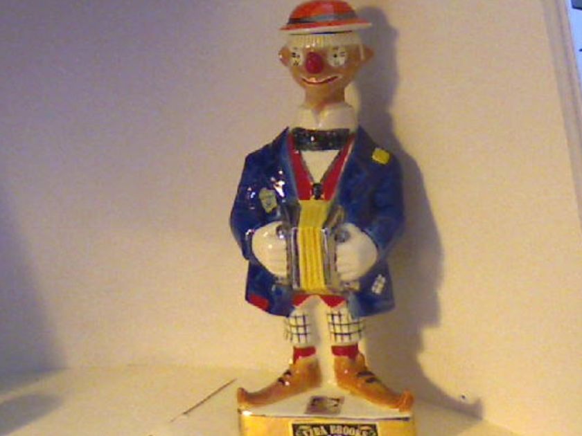 EZRA BROOKS WHISKEY DECANTER 1971 CLOWNPURE PLATINUM  