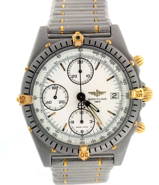 Breitling Chronomat 18k and Stainless Bullet Band watch  