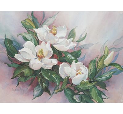 MAGNOLIA BLOSSOMS by Barbara Mock FLORAL ART  