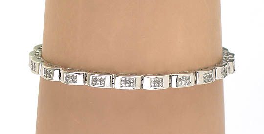 14k GOLD & INVISIBLE SET 3.3ctw PC DIAMONDS BRACELET  