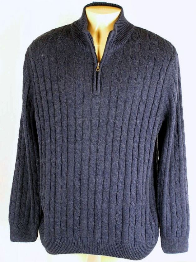 Croft Barrow Cable Knit Half Zip Sweater Tag $50 XL 2XL  