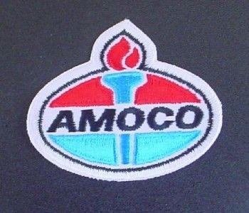 VINTAGE AMOCO OIL GAS EMBROIDERED JACKET PATCH TORCH LOGO  