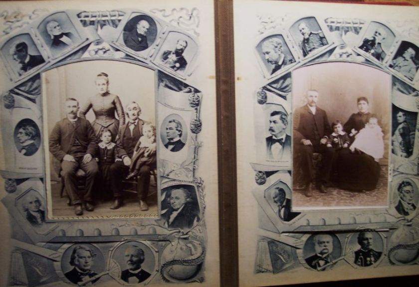 RARE Photo Album Photos Famous People in Margins 1888  