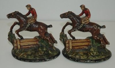 Vintage Hubley 415 Steeplechase bookends Original Paint  