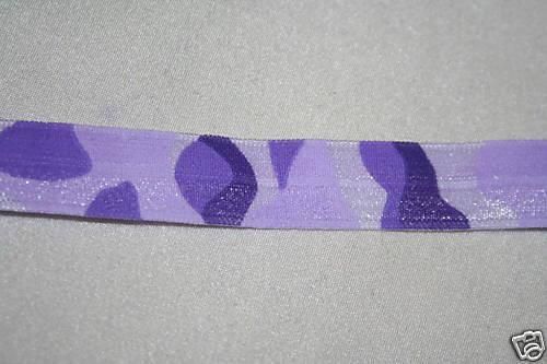 PURPLE ARMY camo foldover elastic HEADBAND FOE 5/8 BTY  