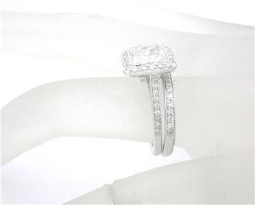 CUSHION & ROUND DIAMOND ENGAGEMENT RING & BAND 2.45CTW  