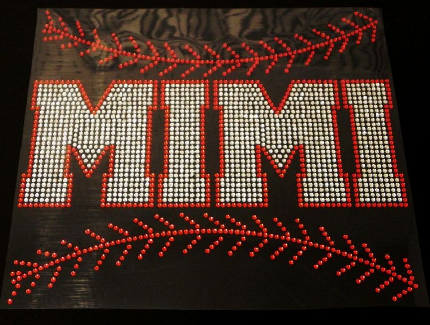 Baseball Mimi Stitching Rhinestone Iron On Transfer  