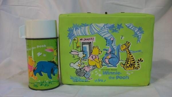 1964 Winnie the Pooh Vinyl Lunchbox & Thermos *R8 ~ Free U.S. Shipping
