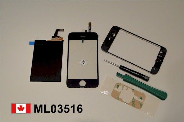 OEM iPhone 3G LCD & Digitizer Screen & Mid Frame Bezel  