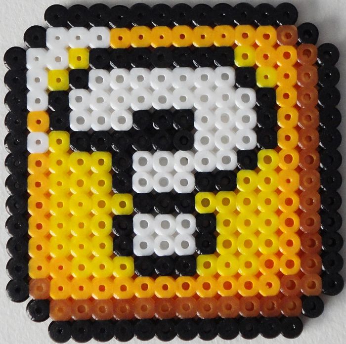 QUESTION BLOCK MARIO BEAD NINTENDO GAME PERLER ART  