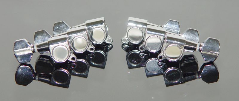 Chrome 3R+3L Inline Guitar String Tuning Peg Machine Heads  