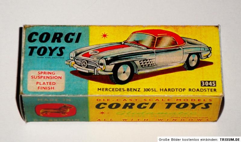 Reprobox Corgi Toys Nr. 304S   Mercedes Benz 300SL Hardtop Roadster 