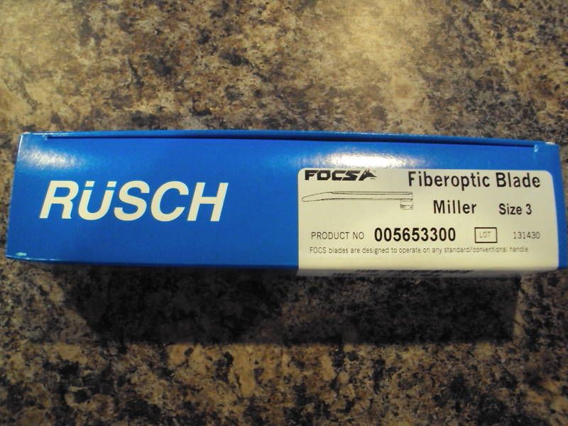 Rusch Fiberoptic Laryngoscope Blade Miller size 3 NEW  