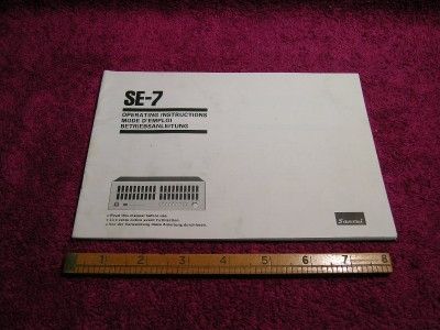 Sansui Operating Manuals SE 7 TU 517 BA 2000 TU 5500 AU 5900 7070 9500 