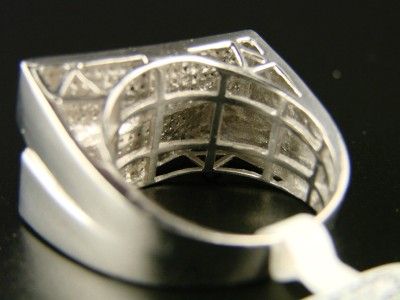 925 STERLING SILVER REAL DIAMOND .75 CT LARGE RING  