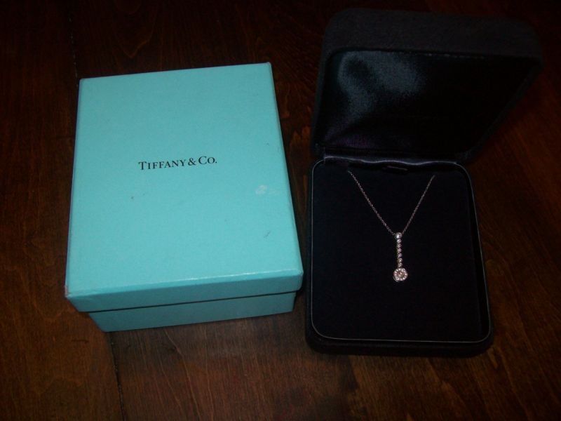 Authentic Tiffany & Co Platinum Circlet Drop Necklace  