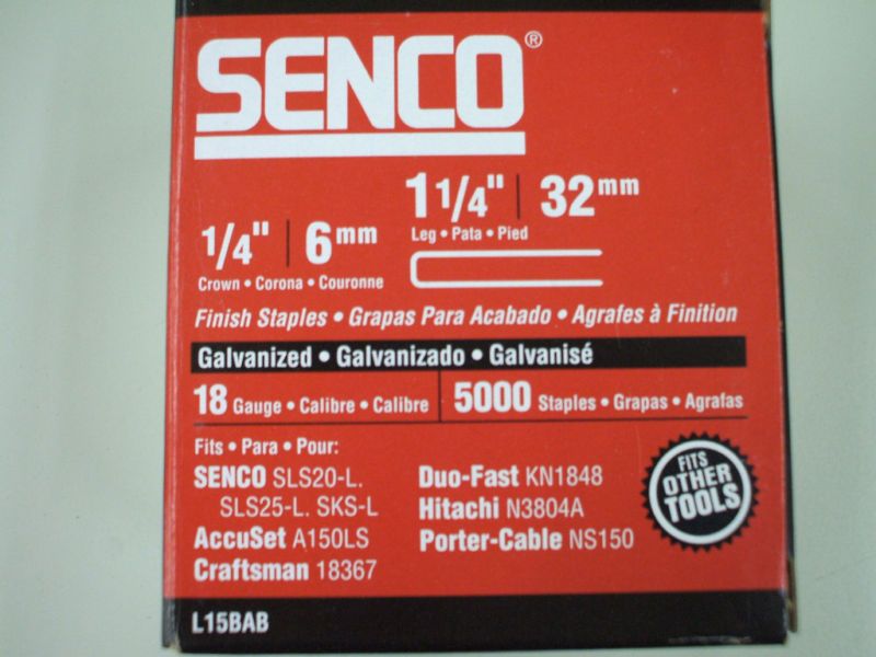 SENCO L15BAB Staples 1/4 Crown x 1 1/4 leg 18 Gauge  