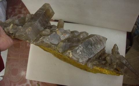  23 LARGE RARE NATURAL SMOKEY QUARTZ CLUSTER POINTS ORIGINAL Brazil 