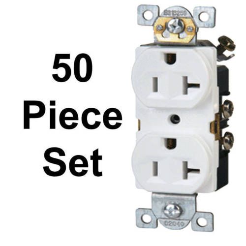 50PC Duplex Tamper Resistant 20A Receptacles Child Safe Outlet 62040 