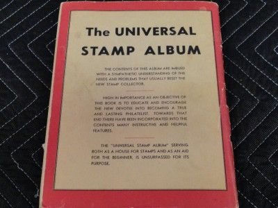 VINTAGE 1953 UNIVERSAL STAMP ALBUM Y84  