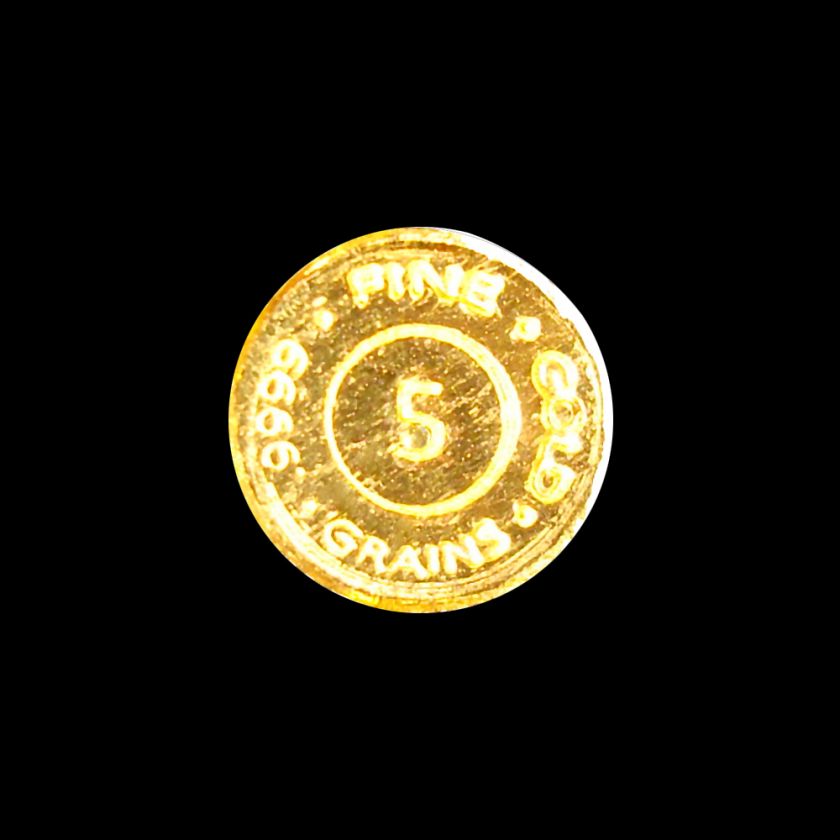 GRAIN SOLID 24K GOLD BULLION BAR/ROUND/COIN .999 PURE  