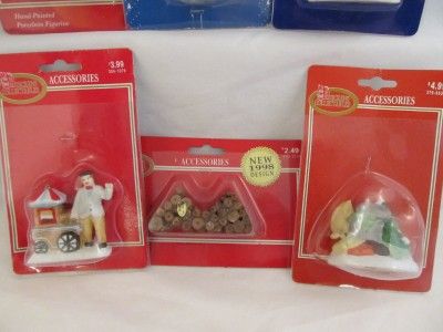 Dickens Collectables Village Accessories NEW Lot People Logs Cart 