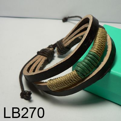 New Charm Wholesale Lots Wristband Cuff Genuine Leather Bracelet LB270 