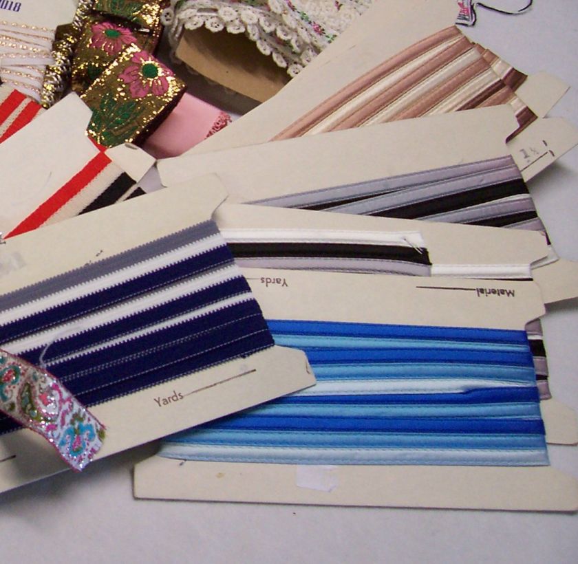 Large Lot of Vintage Trims Braid Lace Ribbon  