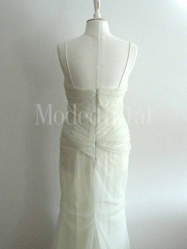 NWT VERA WANG DRAPED TULLE WEDDING DRESS GOWN US 10 (8)  