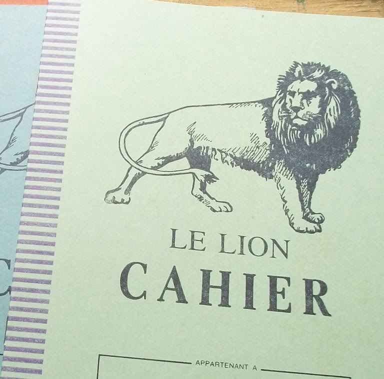 Three Vintage French School Exercise Books Lion  