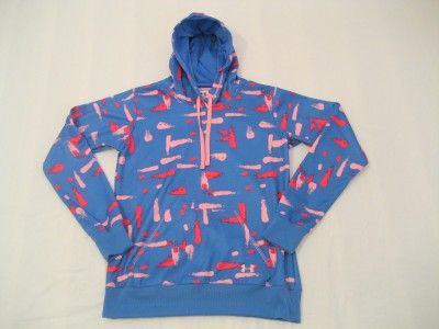 NEW Under Armour Womens Cold Gear Blue Fleece Lined Hoodie Sweatshirt 