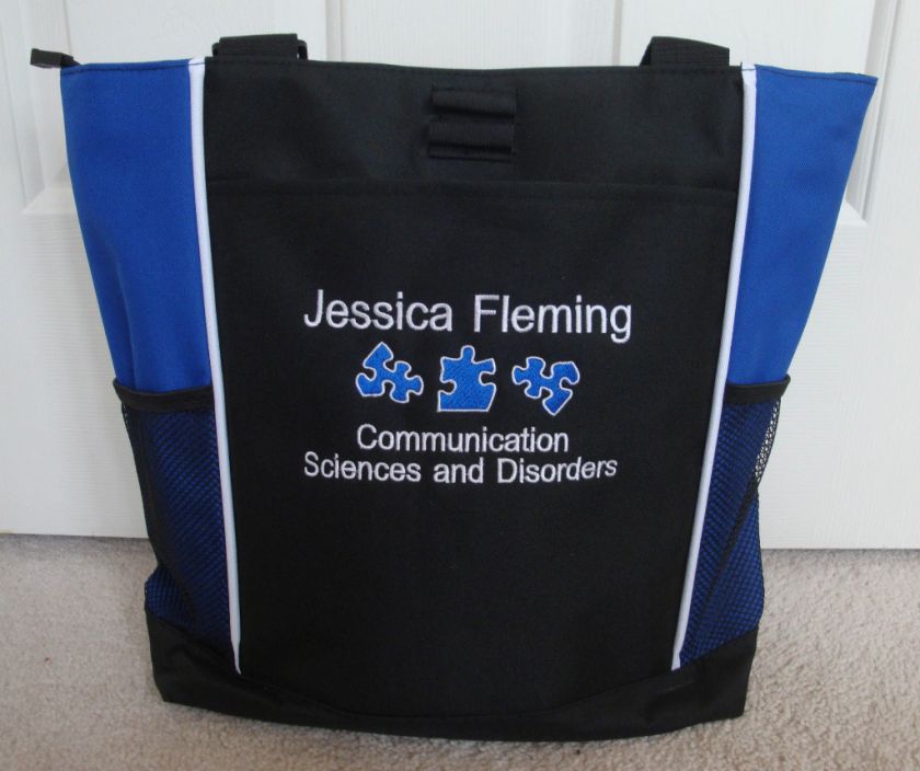 PERSONALIZED AUTISM AUTISTIC PUZZLE SPEECH TOTE BAG  