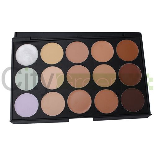 Pro 15 Concealer Camouflage Makeup Palette + Rose Red Pro Powder Blush 